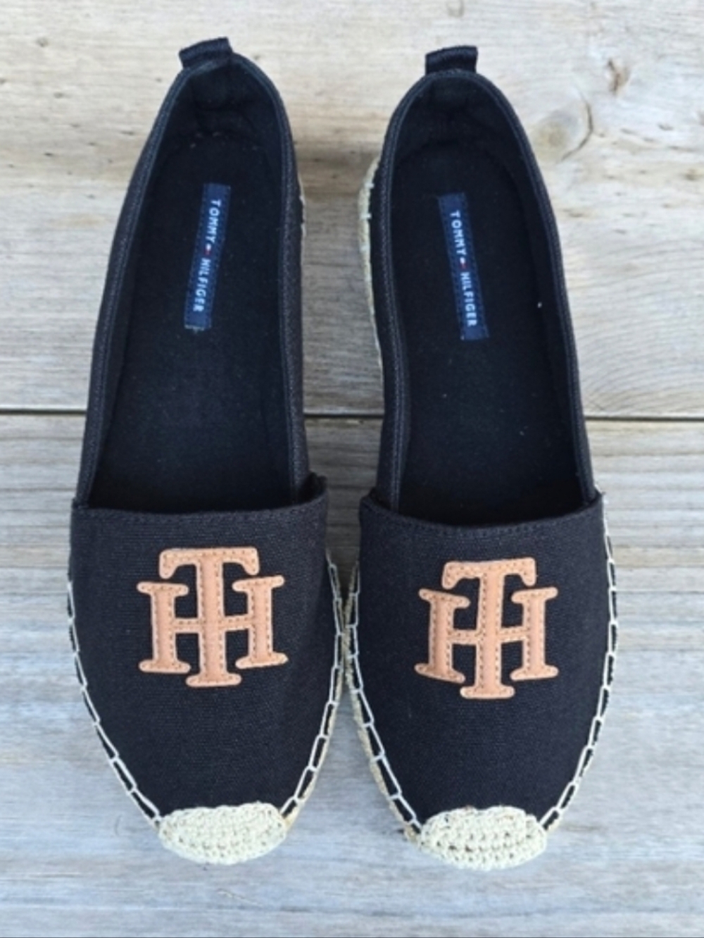 Tommy Hilfiger NEW Folk Classic Coastal Preppy Logo Espadrille Flats 8M